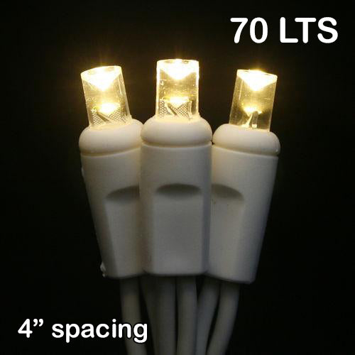 Sival LED 70LT Polka Dot (5mm) Christmas Light String - White Wire (s), Warm White, 1-String Pack