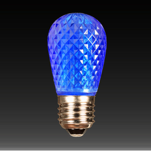 Sival LED S14 Faceted Plastic Bulb, 5 SMD LEDs, 0.8W - Various Colors Available - (Medium Base/E27), Sun Warm White, 250-Pack