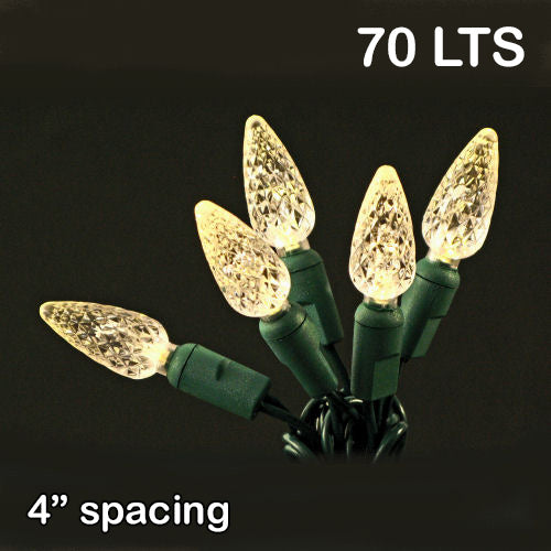 Sival LED 70LT C6 "Strawberry" Light String - Green Wire (s), Blue, 1-String Pack