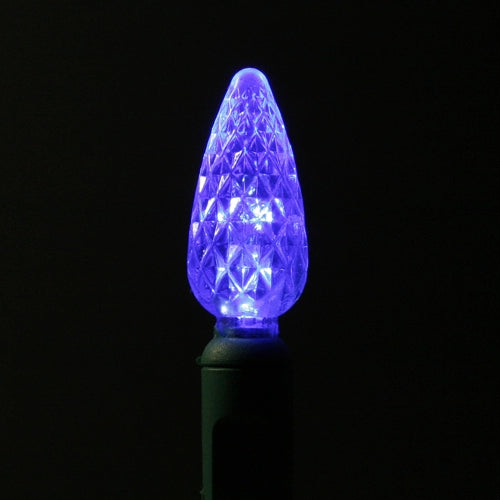 LED 70LT C6, 4" spacing, 23.7', green cord, UL, blue bulbs