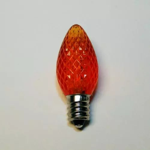 LED C7 Bulb, E12 candelabra base, 130V, .37W, UL, amber (ora