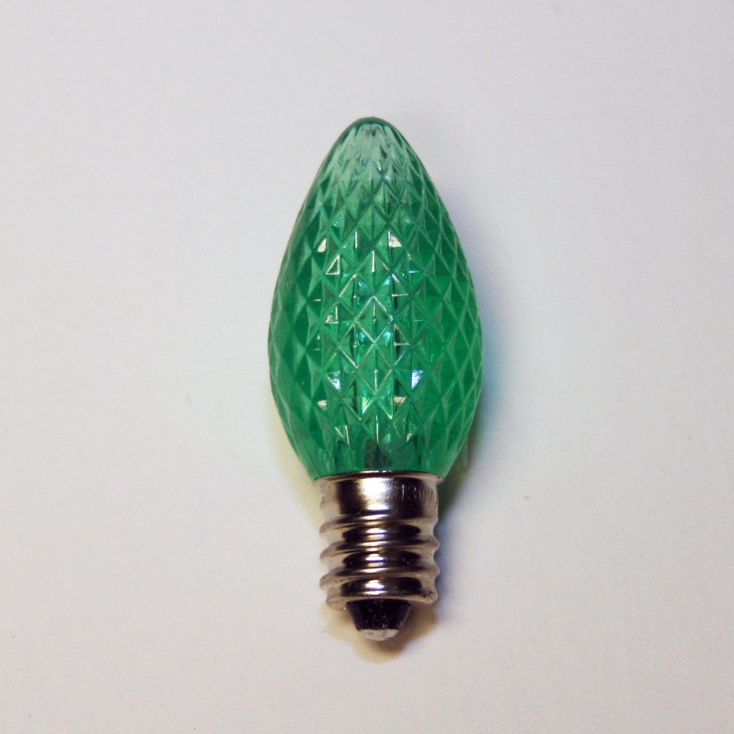 Sival LED C7 Christmas Light Bulb, 2 SMD LEDs, 0.58W - Various Colors Available - (Candelabra Base/E12), Green, 25-Pack