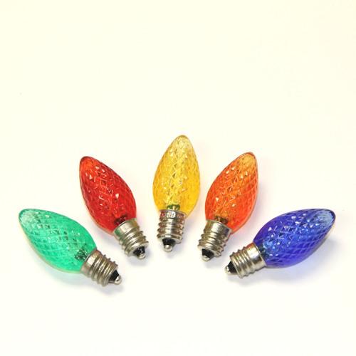 Sival LED C7 Christmas Light Bulb, 3 LEDs, 0.96W - Various Colors Available - (Candelabra Base/E12), Sun Warm White, 25-