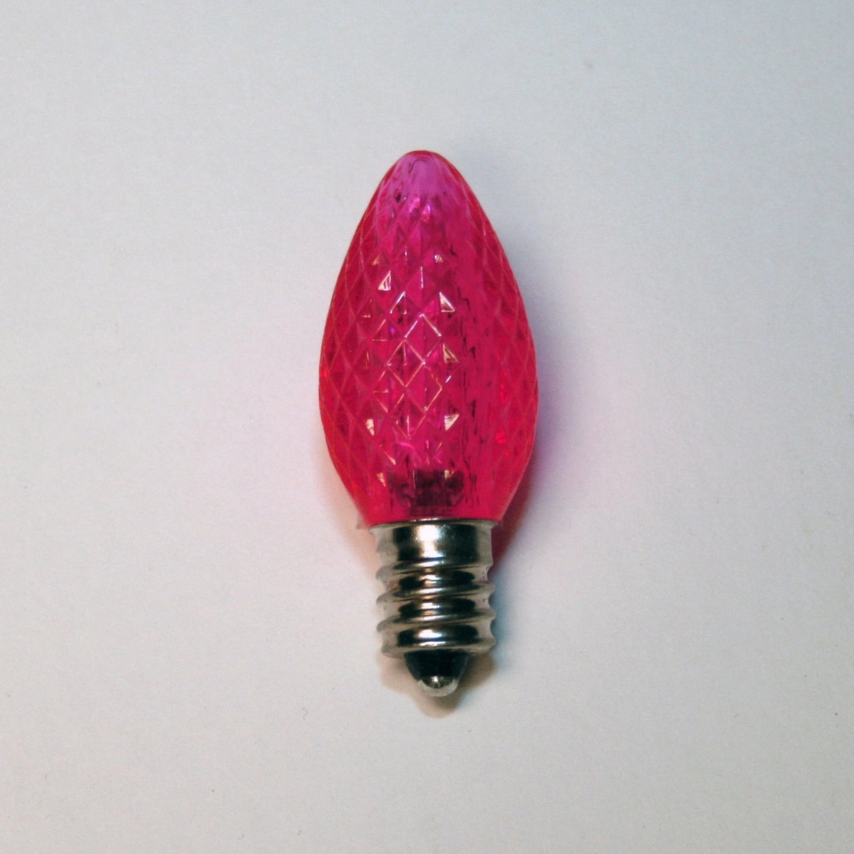LED C7 Bulb, E12 candelabra base, 130V, .37W, UL, pink, 3 LE
