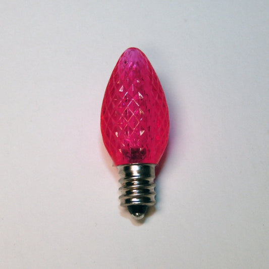 LED C7 Bulb, E12 candelabra base, 130V, .37W, UL, pink, 3 LE