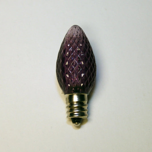 LED C7 Bulb, E12 candelabra base, 130V, .37W, UL, purple, 3
