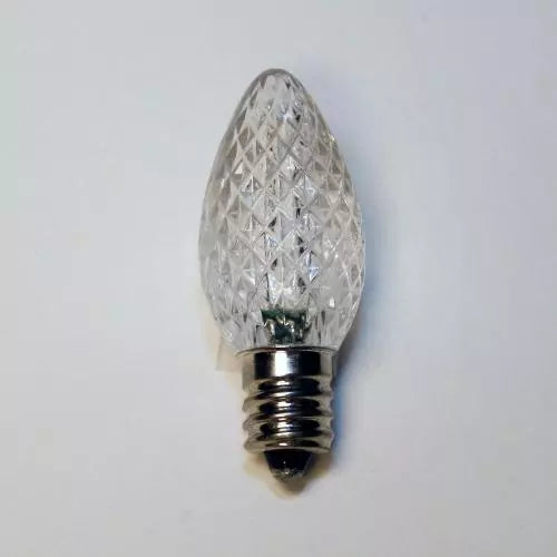 LED C7 Bulb, E12 candelabra base, 130V, .58W, UL, opaque sun