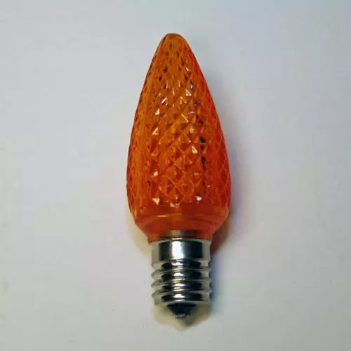 LED C9 Bulb, E17 intermediate base, 130V, .58W, UL, amber (o