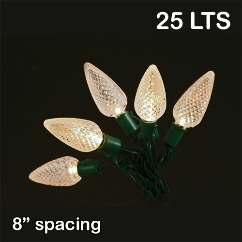 Sival LED 25LT C9 Light String - Green Wire (s), Cool White, 24-String Pack