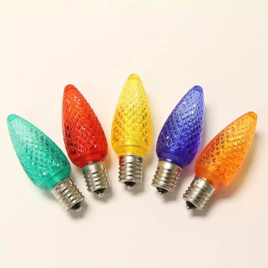 LED C9 Bulb, E17 intermediate base, 130V, .58W, UL, multi (R