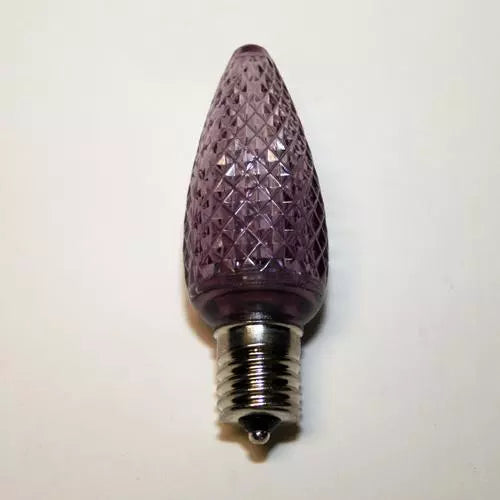 LED C9 Bulb, E17 intermediate base, 130V, .58W, UL, purple,