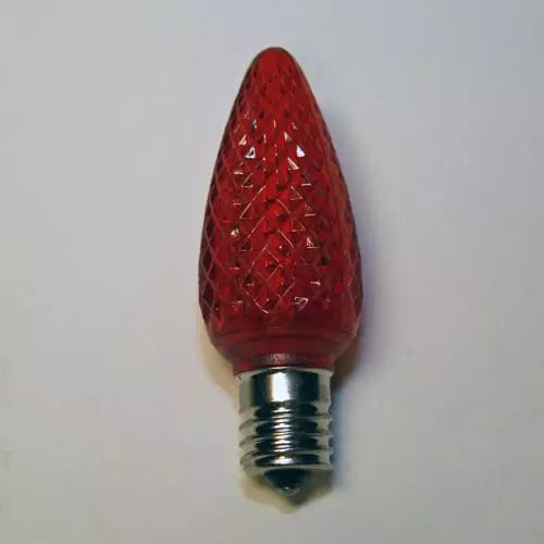 LED C9 Bulb, E17 intermediate base, 130V, .58W, UL, red, 3 S