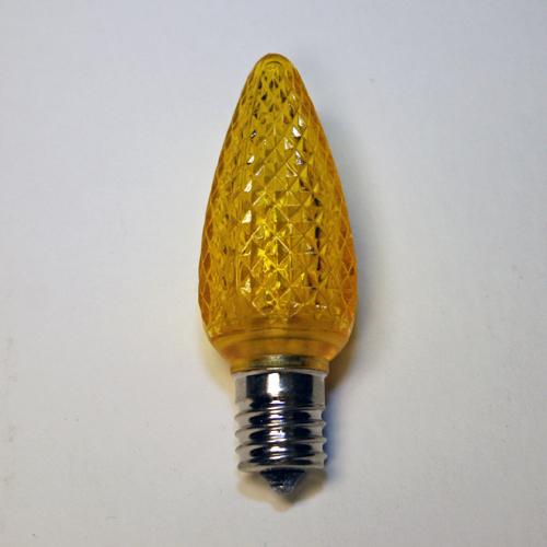 Sival LED C9 Christmas Light Bulb, 5 LEDs, 0.96W - Various Colors Available, Amber (orange), 25-Pack