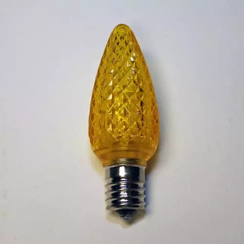 LED C9 Bulb, E17 intermediate base, 130V, .58W, UL, yellow,