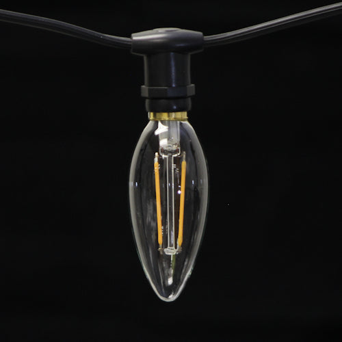 Sival LED Filament B10 (C10) Chandelier Bulb, 2W, Clear - (Candelabra Base/E12), 25-Pack