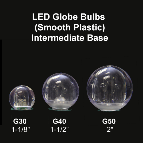 Sival LED G50 Smooth Plastic Globe Bulb, 5 LEDs, 0.96W, Sun Warm White - (Intermediate Base/E17), 25-Pack