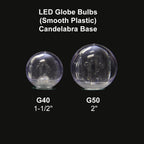 Sival LED G30 Smooth Plastic Globe Bulb, 3 SMD LEDs, 0.58W, E17 Intermediate Base, Cool White, 25-Pack