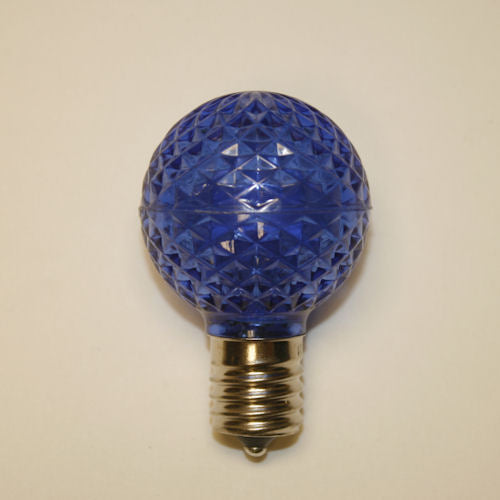 Sival LED G40 Faceted Plastic Globe Bulb, 5 LEDs, 0.96W - Various Colors Available - (Intermediate Base/E17), Amber (orange), 500-Pack