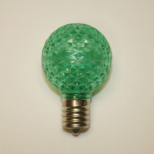 Sival LED G40 Faceted Plastic Globe Bulb, 5 LEDs, 0.96W - Various Colors Available - (Intermediate Base/E17), Blue, 25-Pack