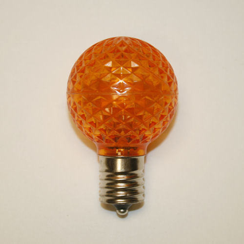 Sival LED G40 Faceted Plastic Globe Bulb, 5 LEDs, 0.96W - Various Colors Available - (Intermediate Base/E17), Green, 500-Pack