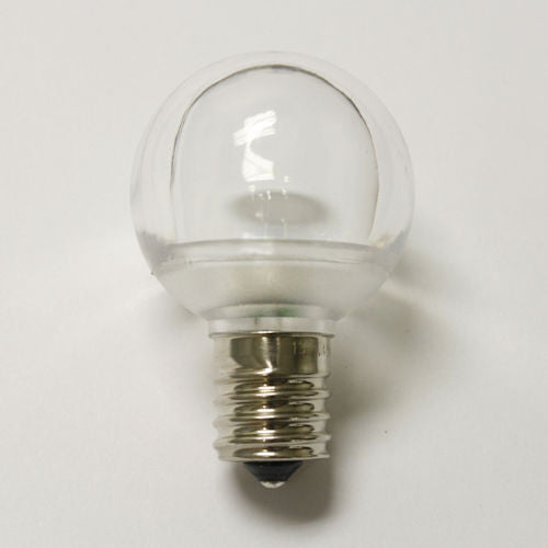 Sival LED G40 Globe Smooth Plastic Bulb, 5 LEDs, 0.96W - Cool White or Sun Warm White - (Intermediate Base/E17), 25-Pack