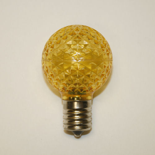Sival LED G40 Faceted Plastic Globe Bulb, 5 LEDs, 0.96W - Various Colors Available - (Intermediate Base/E17), Multi (R/G/B/A/Y), 25-Pack