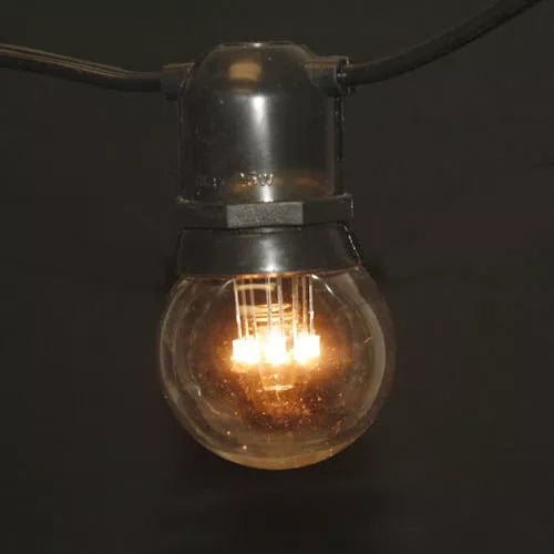 LED G50, glass, 0.8W, 9 LEDs, E27, 120V, warm white - (5 pac