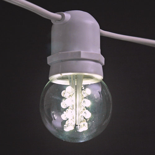Sival LED G50 Globe Glass Party Bulb, 16 LEDs, 0.7W - Various Colors Available - (Medium Base/E27), Blue, 150-Pack