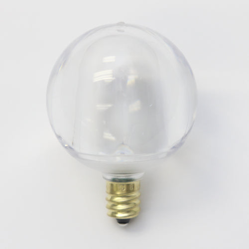 Sival LED G50 Globe Bulb, Smooth Plastic, 0.96W, Sun Warm White - (Candelabra Base/E12), 25-Pack
