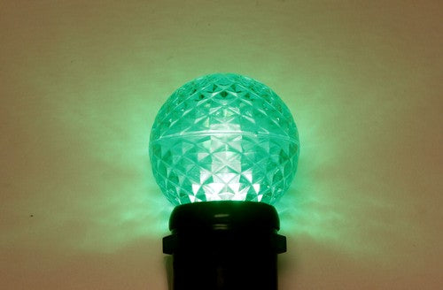 Sival LED G50 Globe Faceted Plastic Bulb, 10 LEDs, 1.5W - Various Colors Available - (Medium Base/E27), Red, 25-Pack
