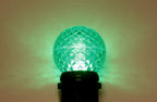Sival LED G50 Globe Faceted Plastic Bulb, 10 LEDs, 1.5W - Various Colors Available - (Medium Base/E27), Green, 25-Pack