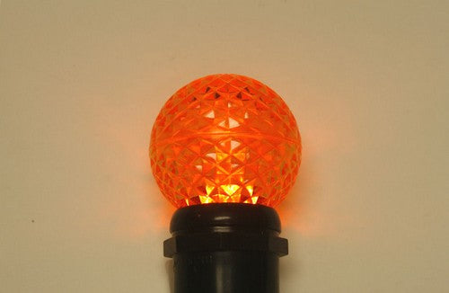 Sival LED G50 Globe Faceted Plastic Bulb, 10 LEDs, 1.5W - Various Colors Available - (Medium Base/E27), Multi (R/G/B/A/Y), 250-Pack