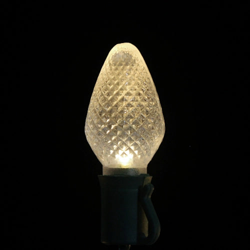 LED 25LT C7, 8" spacing, 16.7', green cord, UL, warm white b