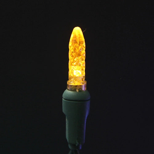 LED 70LT M6, 4" spacing, 23.7', green cord, UL, yellow bulbs