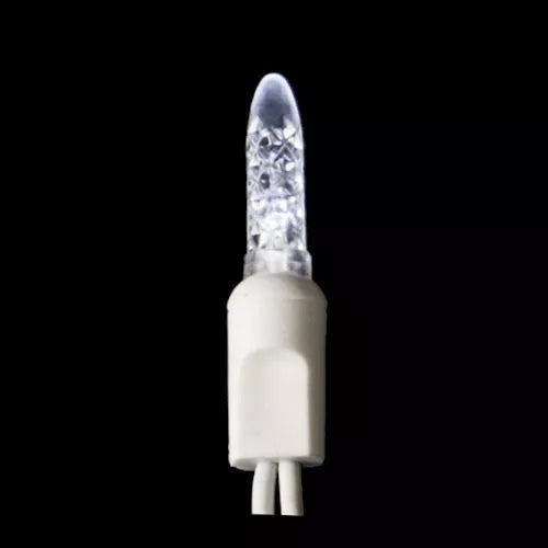 LED Icicle string, 70 M6 bulbs, 15 drops, white cord, warm w