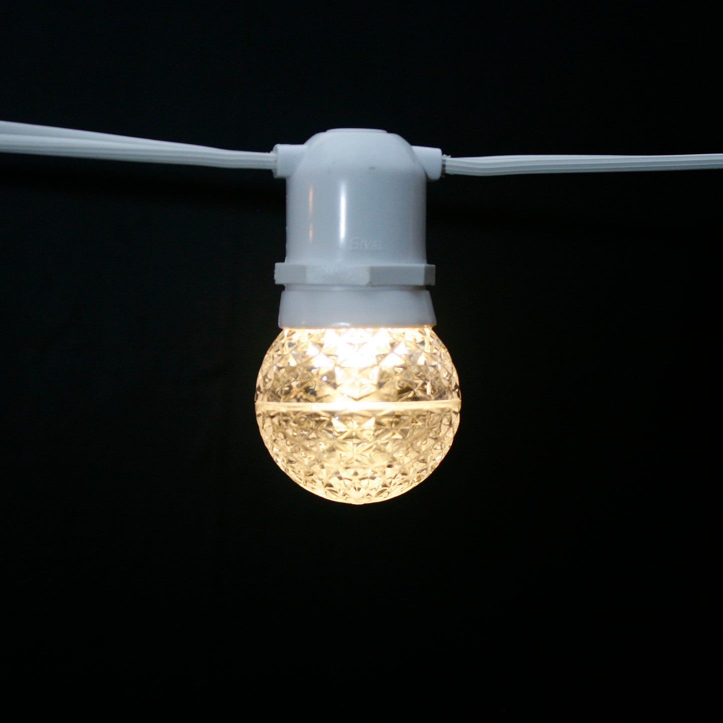 Sival LED G50 Globe Faceted Plastic Bulb, 5 SMD LEDs, 0.8W - Various Colors Available - (Medium Base/E27), Blue, 250-Pack
