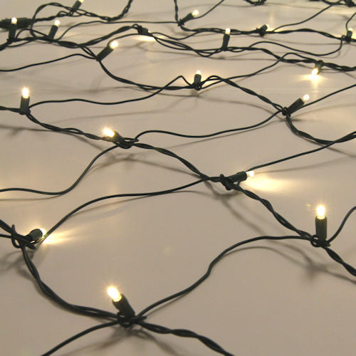 Sival LED Christmas Net Lights Polka-Dot (5mm) - Green Wire (s), Warm White, 12-String Pack