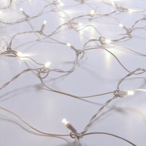 Sival LED Christmas/Wedding Net Lights Polka-Dot (5mm) - White Wire with Warm White Bulbs (s), 12-String Pack