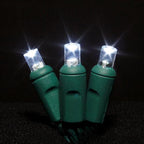 Sival LED 70-Light Polka Dot (5mm) Christmas Light String, Green Wire, Soft Warm White (~2400K), 24-Pack