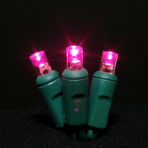 Sival LED 70LT Polka Dot (5mm) Christmas Light String - Green Wire (s), Pink, 24-String Pack