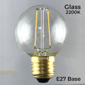 Sival LED Filament G50 Globe Bulb, 2W, Clear - (Medium Base/E27), 25-Pack