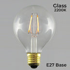 Sival LED Filament G80 Globe Bulb, 2W, Clear - (Medium Base/E27), 50-Pack