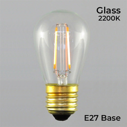 Sival LED Filament S14 Party Sign Bulb, 2W, Clear, Glass - (Medium Base/E27), 2200K, 25-Pack