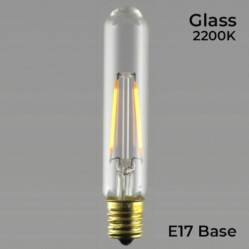 Sival LED Filament T6 Tubular Bulb, 2W, Clear - (Intermediate Base/E17), 100-Pack
