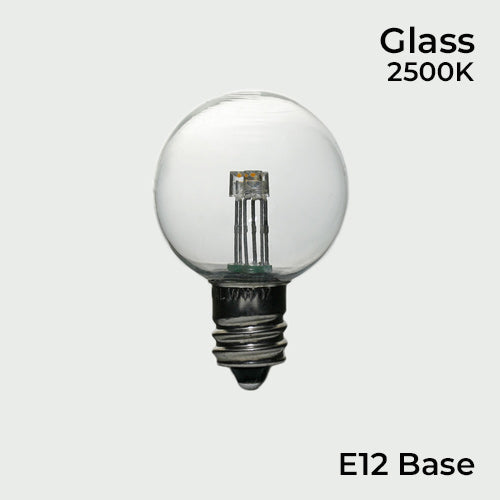 Sival LED G30 Globe Bulb, Glass, 0.6W - Warm White - (Candelabra Base/E12), 25-Pack