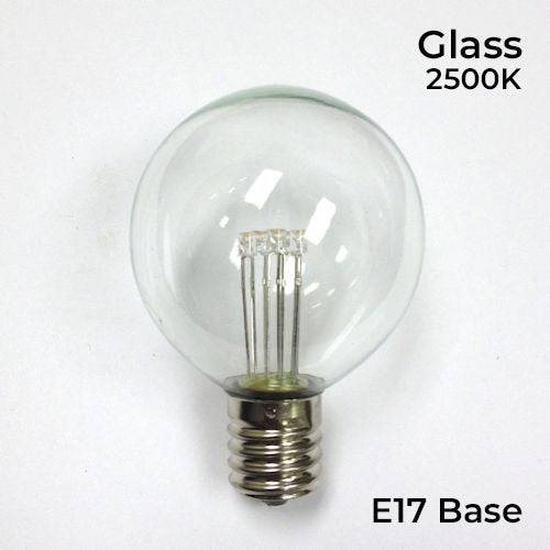 Sival LED G40 Glass Globe Bulb, Warm White, 0.6W - (Intermediate Base/E17), 25-Pack