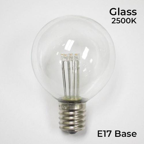 Sival LED G50 Glass Globe Bulb, Warm White, 0.6W - (Intermediate Base/E17), 25-Pack
