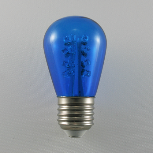 Sival LED S14 Glass Party Bulb, 16 LEDs, 0.7W - Various Colors Available - (Medium Base/E27), Yellow, 150-Pack