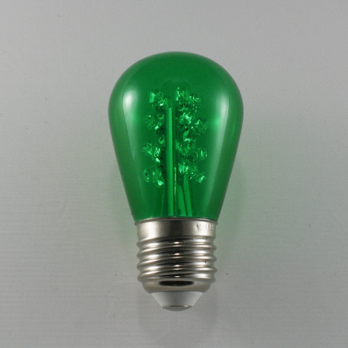 Sival LED S14 Glass Party Bulb, 16 LEDs, 0.7W - Various Colors Available - (Medium Base/E27), Yellow, 25-Pack