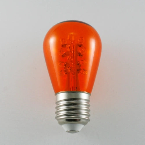 LED S14, glass, 0.7W, 16 LEDs, E27, 120V, red - (5 pack)